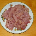 gewürfeltes Hühnerfleisch