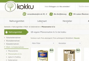 Ausschnitt Onlineshop kokku