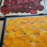 Rote Beete und Süsskartoffelscheiben