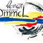 Farbige Zeichnung mit Text Weingut Rummel